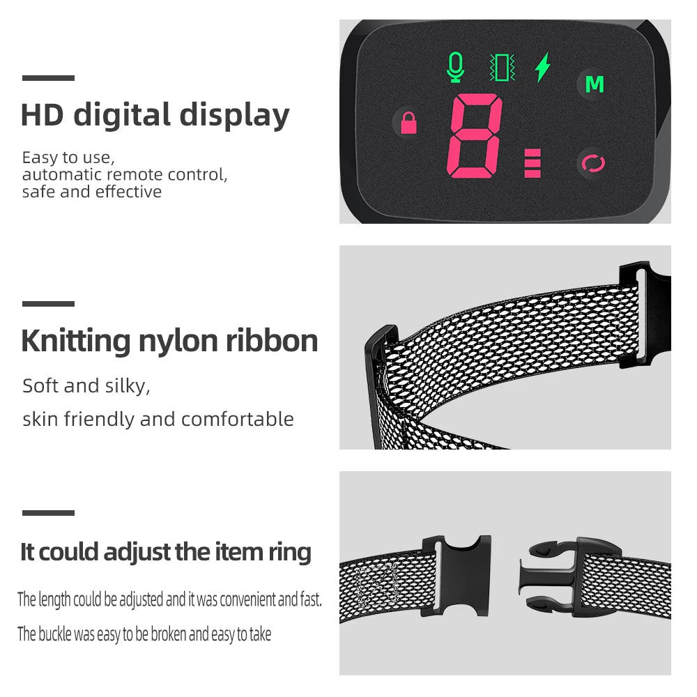 Smart Automatic Anti-Bark Collar with HD Display.