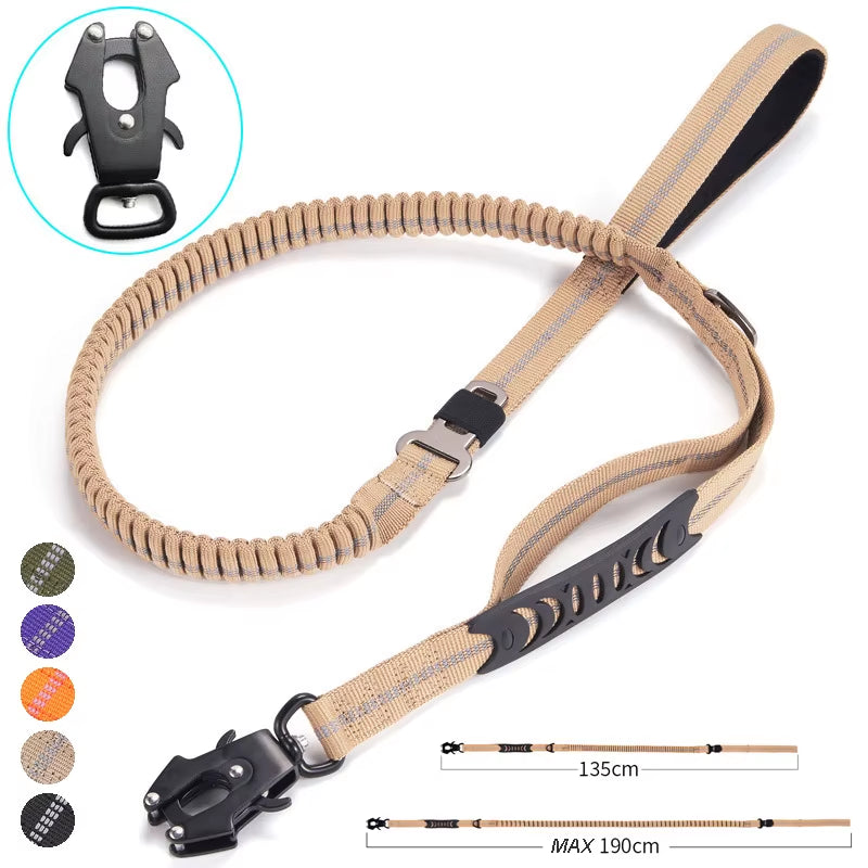 Tactical 4-in-1 Heavy Duty Bungee Dog Leash.