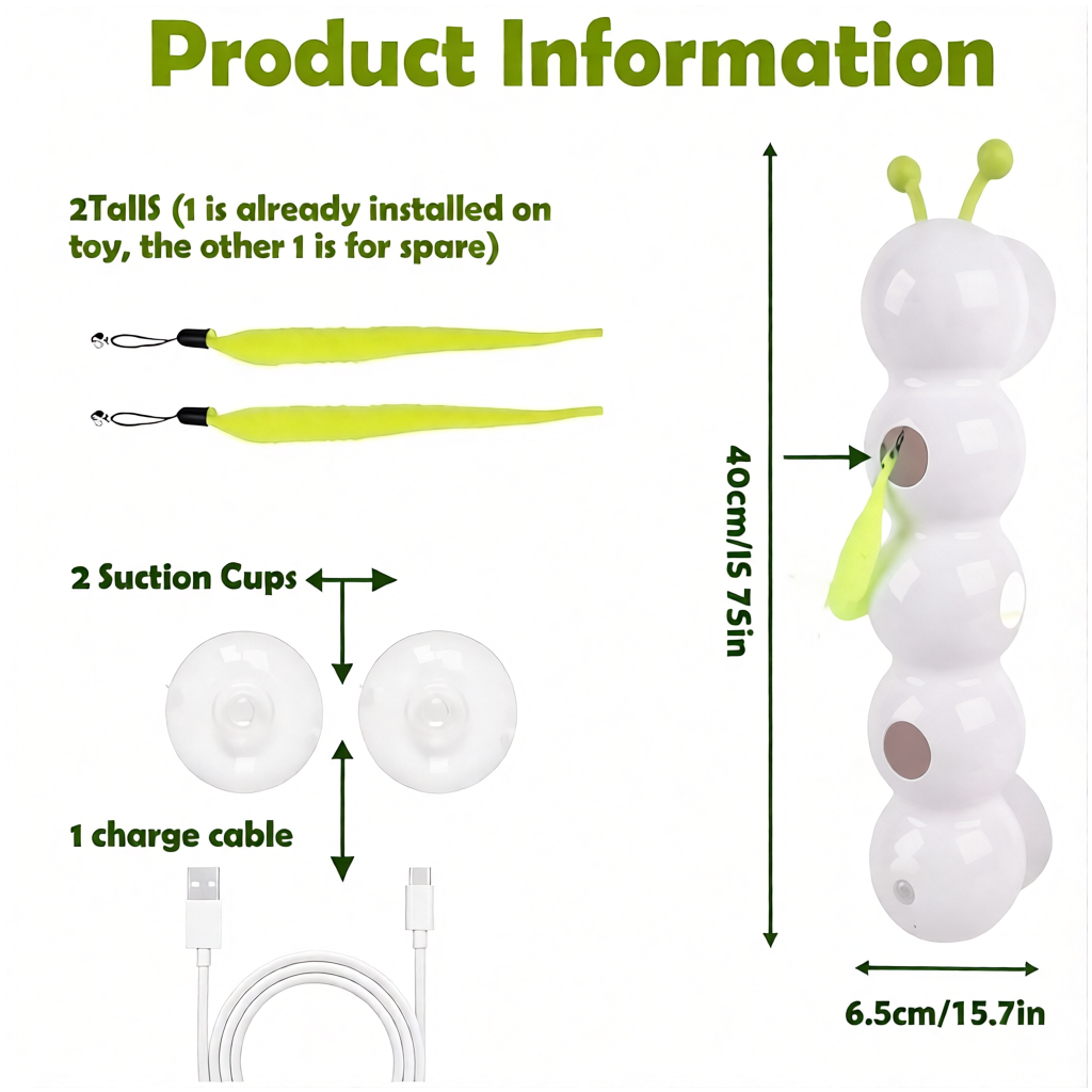 Smart Self-Moving Caterpillar Toy for Cats